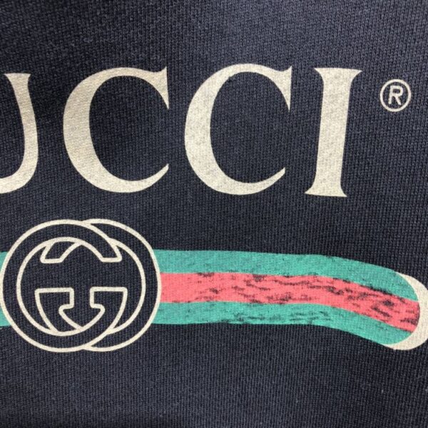 GUCCI BLACK VINTAGE LOGO COTTON SWEATSHIRT HOODED – GCK006 - Image 5