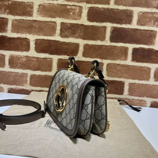GUCCI BLONDIE MINI SHOULDER BAG WITH BEIGE AND EBONY GG SUPREME CANVAS - GB78 - Image 3