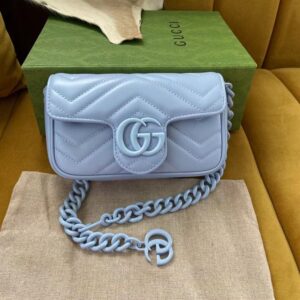 GUCCI GG MARMONT BELT BAG IN BLUE LEATHER - GB67