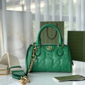 GUCCI GG MATELASSE MINI BAG IN BRIGHT GREEN LEATHER - GB70