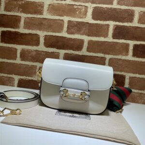 GUCCI HORSEBIT 1955 MINI BAG IN WHITE LEATHER - GB10