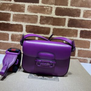 GUCCI HORSEBIT 1955 SMALL SHOULDER BAG PURPLE LEATHER - GB27