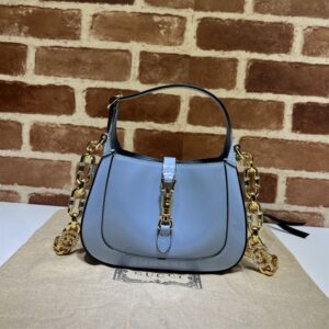 GUCCI JACKIE 1961 MINI SHOULDER BAG WITH BLUE PATENT LEATHER - GB75