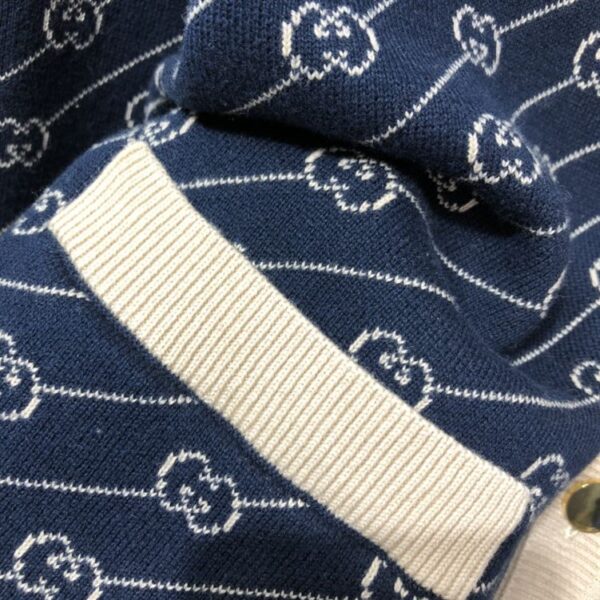 GUCCI NAVY & OFF-WHITE GG JACQUARD CARDIGAN – GCJ003 - Image 9