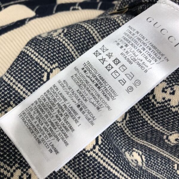 GUCCI NAVY & OFF-WHITE GG JACQUARD CARDIGAN – GCJ003 - Image 7