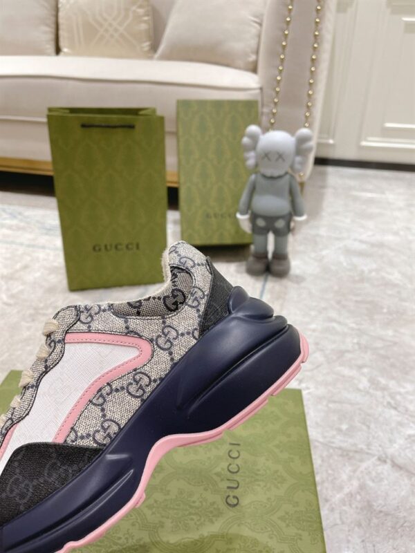 GUCCI RHYTON GG-MONOGRAM LEATHER-TRIM CANVAS TRAINERS – GCC106 - Image 7