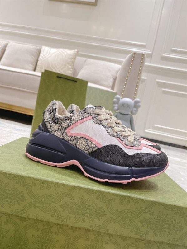 GUCCI RHYTON GG-MONOGRAM LEATHER-TRIM CANVAS TRAINERS – GCC106 - Image 2