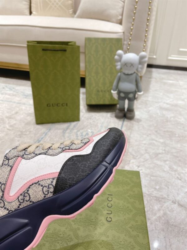 GUCCI RHYTON GG-MONOGRAM LEATHER-TRIM CANVAS TRAINERS – GCC106 - Image 6
