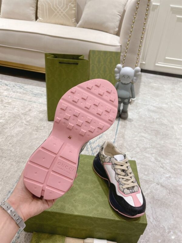 GUCCI RHYTON GG-MONOGRAM LEATHER-TRIM CANVAS TRAINERS – GCC106 - Image 8