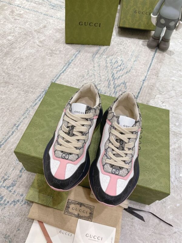 GUCCI RHYTON GG-MONOGRAM LEATHER-TRIM CANVAS TRAINERS – GCC106 - Image 5