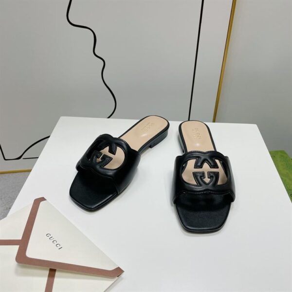 GUCCI WOMEN'S INTERLOCKING G CUT-OUT SLIDE SANDAL – GSL012 - Image 8