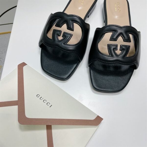GUCCI WOMEN'S INTERLOCKING G CUT-OUT SLIDE SANDAL – GSL012 - Image 4