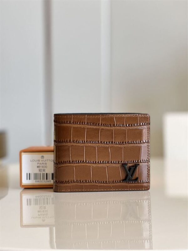 LOUIS VUITTON ALLIGATOR LEATHER MULTIPLE WALLET IN BROWN - WLV030