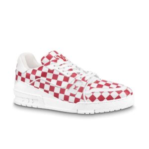 LOUIS VUITTON TRAINER SNEAKER RED WHITE DAMIER – LVS044