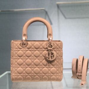 MEDIUM ULTRAMATTE LADY DIOR BAG BLUSH ULTRAMATTE CANNAGE CALSKIN - DOB002