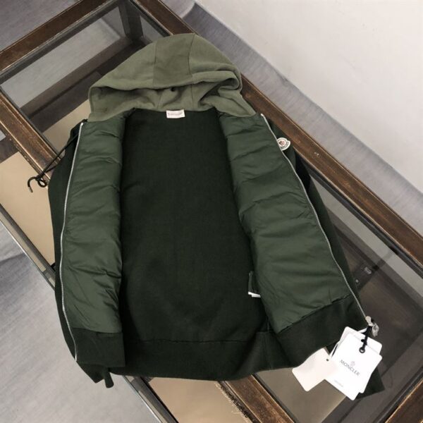 MONCLER DOWN FRONT FULL ZIP CARDIGAN GREEN – MC097 - Image 3