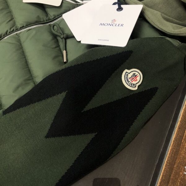 MONCLER DOWN FRONT FULL ZIP CARDIGAN GREEN – MC097 - Image 5